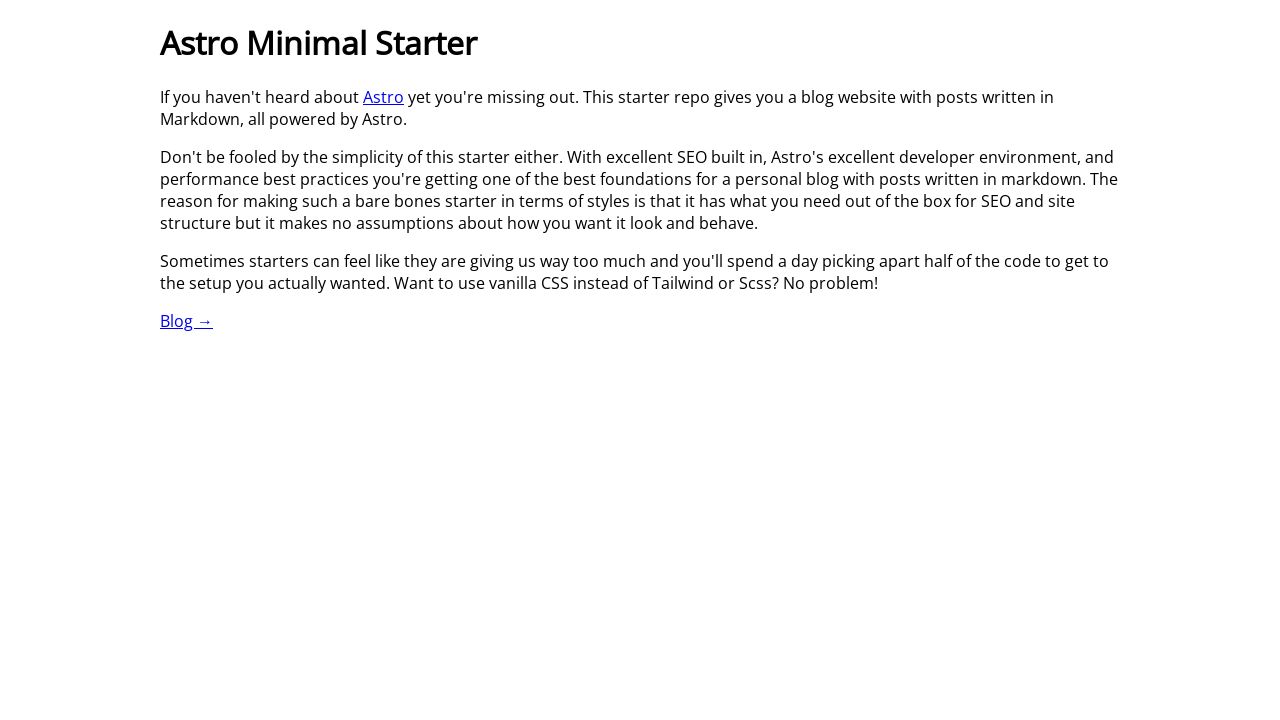 Astro Minimal Starter