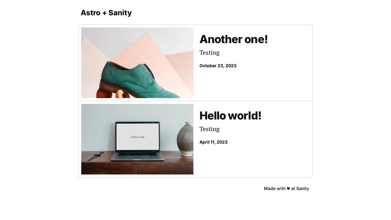 Sanity Template Astro Clean